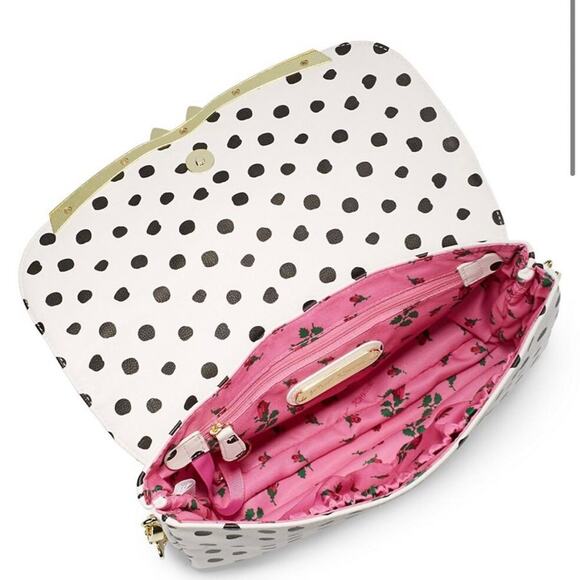 Betsey Johnson Serenity Polka-Dot faux leather Shoulder bag removable strap - Picture 2 of 12
